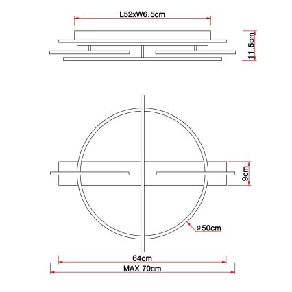 Globo - LED-kattovalaisin LED/44W/230V