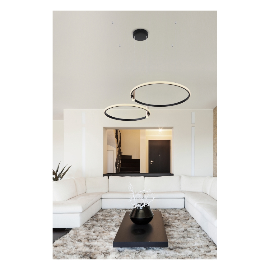 Globo - Himmennettävä LED-kattokruunu johdossa LED/55W/230V 2700-6000K musta + kauko-ohjaus