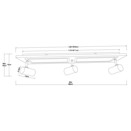 Globo - LED-kohdevalaisin LED/24W/230V + 3xGU10/5W