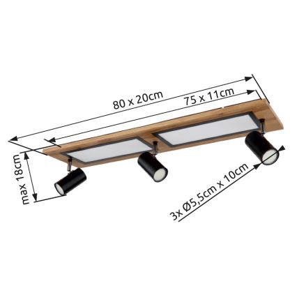 Globo - LED-kohdevalaisin LED/24W/230V + 3xGU10/5W