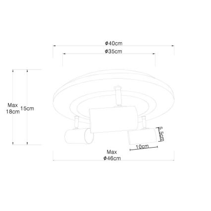 Globo - LED-kohdevalaisin 3xGU10/5W/230V + LED/15W/230V
