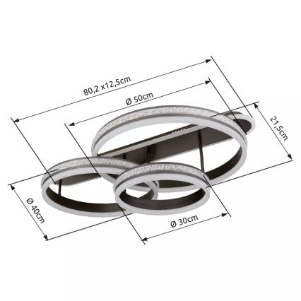 Globo - Himmennettävä LED-kattovalaisin LED/75W/230V 2700K-6000K + kauko-ohjaus