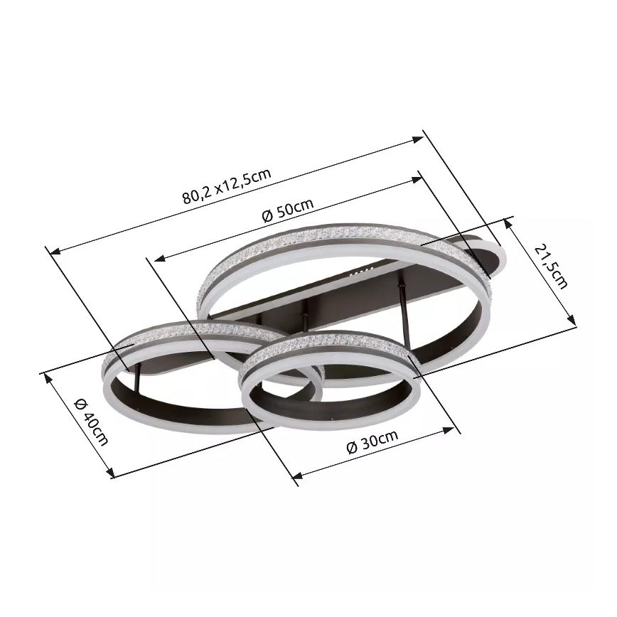 Globo - Himmennettävä LED-kattovalaisin LED/75W/230V 2700K-6000K + kauko-ohjaus