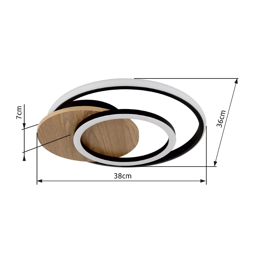 Globo - LED-kattovalaisin LED/24W/230V musta