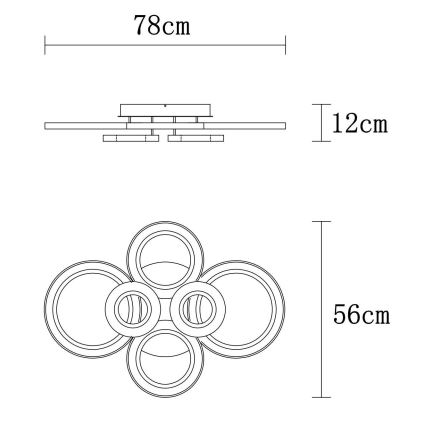 Globo - Himmennettävä LED-kattovalaisin LED/60W/230V 2700-6000K 56x78 cm antrasiitti + kauko-ohjaus