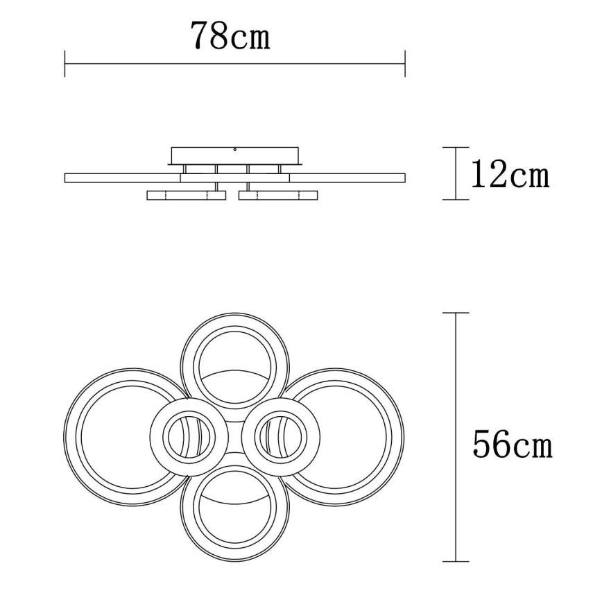 Globo - LED himmennettävä kattovalaisin LED/60W/230V 2700-6000K 56x78 cm antrasiitti + kaukosäädin