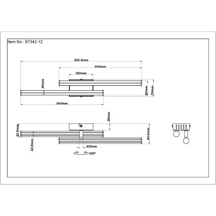 Globo - LED-kattovalaisin LED/12W/230V 3000K musta