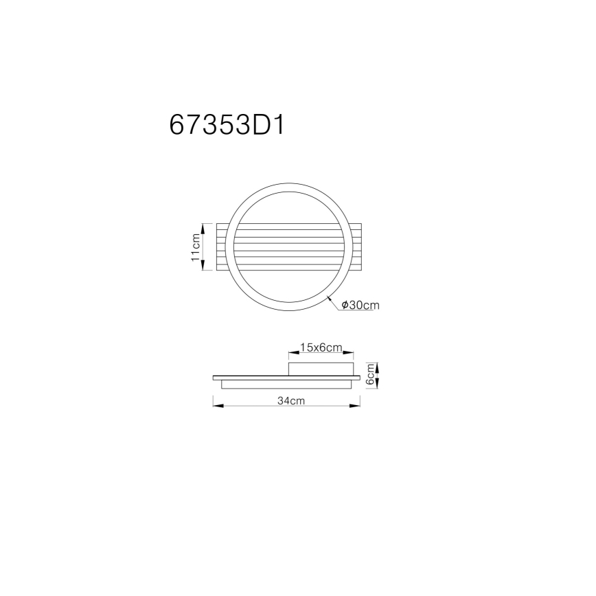Globo - LED-kattovalaisin LED/12W/230V 3000K 30x34 cm