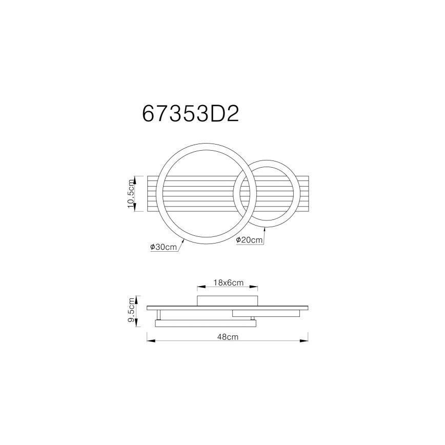 Globo - LED-kattovalaisin LED/18W/230V 3000K 30x48 cm