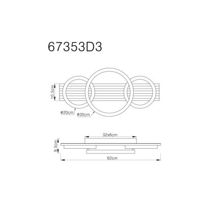 Globo - LED-kattovalaisin LED/24W/230V 3000K 30x62 cm