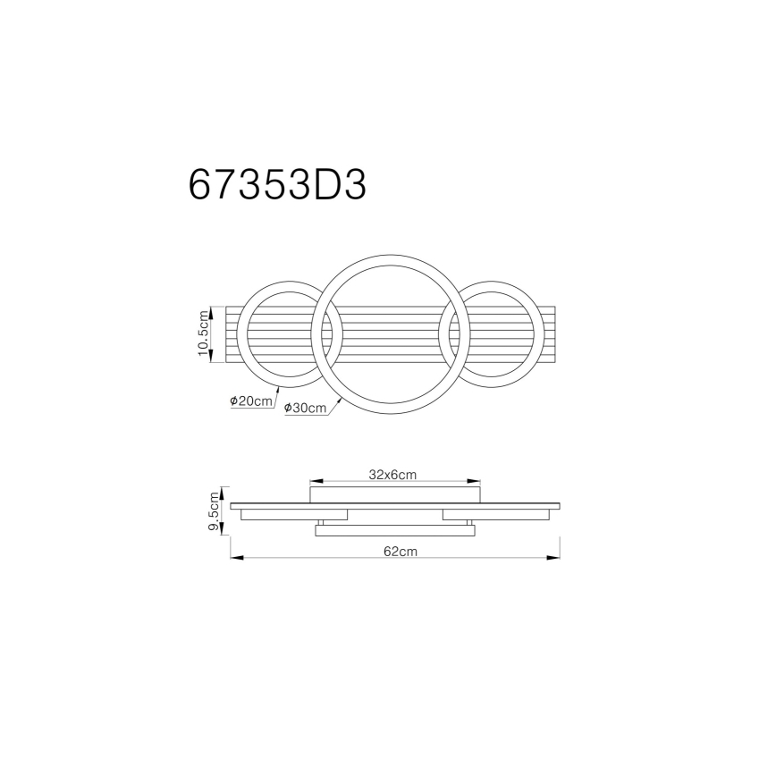 Globo - LED-kattovalaisin LED/24W/230V 3000K 30x62 cm