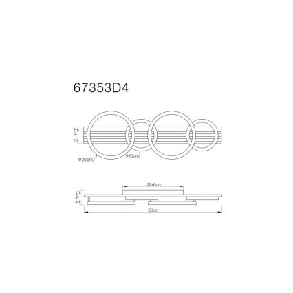 Globo - LED-kattovalaisin LED/30W/230V 3000K 30x86 cm