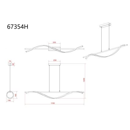 Globo - LED-riippuvalaisin vaijerilla LED/30W/230V 3000K