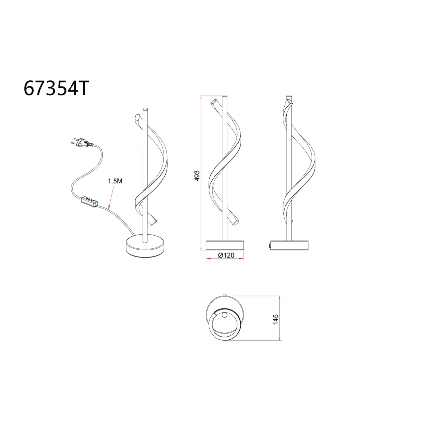 Globo - LED-pöytälamppu LED/12,5W/230V 3000K
