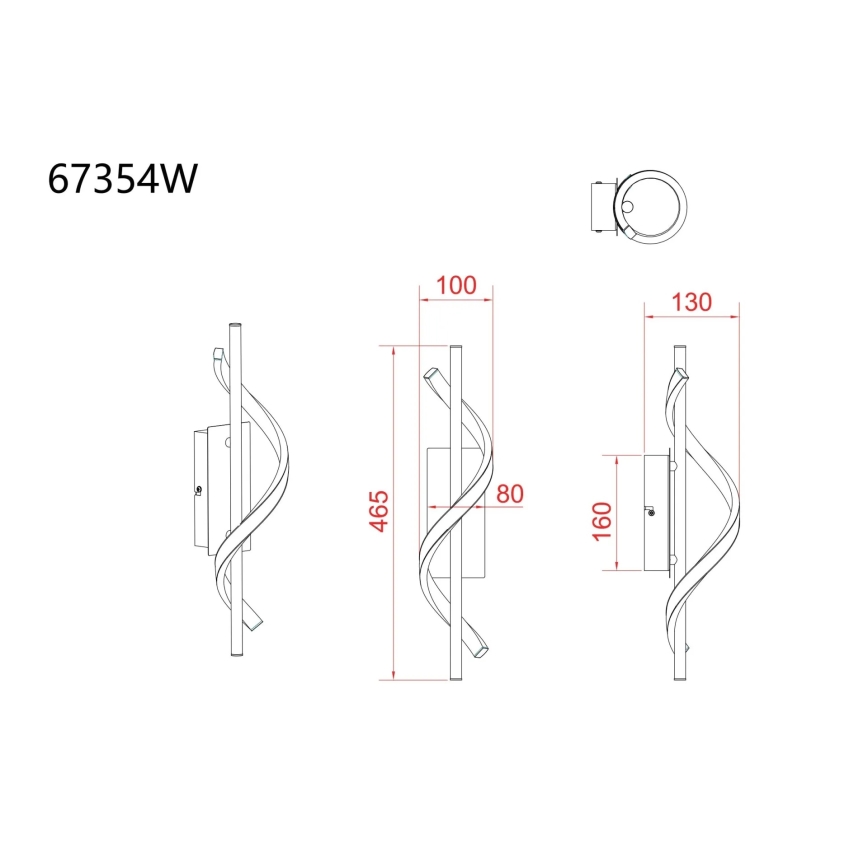 Globo - LED-seinävalaisin LED/12,5W/230V 3000K