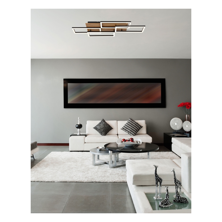 Globo - LED-himennettävä kattovalaisin LED/40W/230V 2700-6500K 32,5x87,5 cm ruskea/musta + kaukosäädin