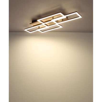 Globo - LED-himennettävä kattovalaisin LED/40W/230V 2700-6500K 32,5x87,5 cm ruskea/musta + kaukosäädin