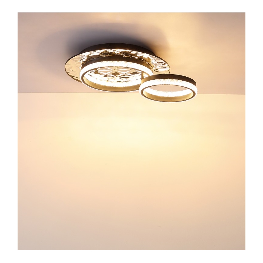 Globo - LED-kattovalaisin LED/24W/230V 3000K 40x50,5 cm musta/kiiltävä kromi
