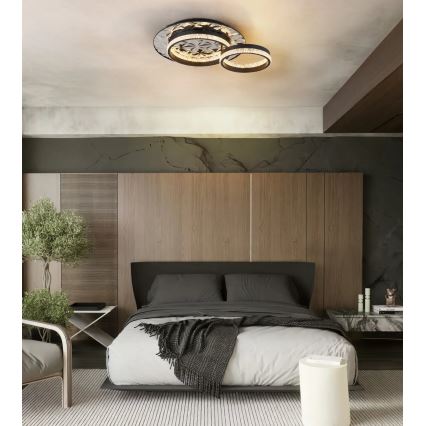Globo - LED-kattovalaisin LED/24W/230V 3000K 40x50,5 cm musta/kiiltävä kromi