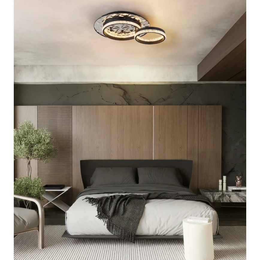 Globo - LED-kattovalaisin LED/24W/230V 3000K 40x50,5 cm musta/kiiltävä kromi