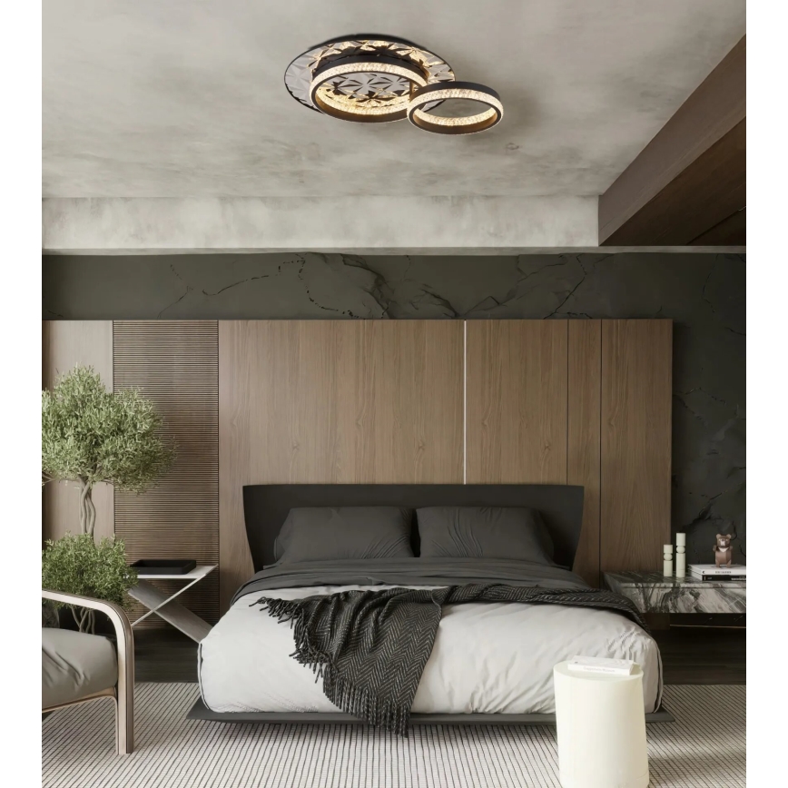 Globo - LED-kattovalaisin LED/24W/230V 3000K 40x50,5 cm musta/kiiltävä kromi