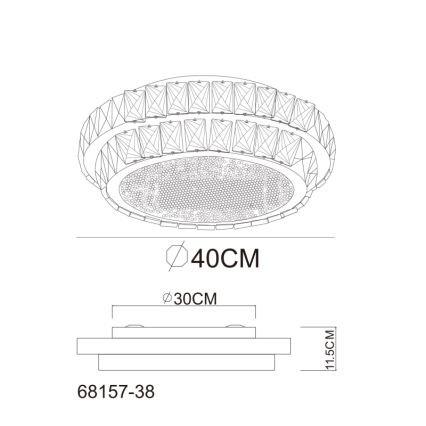 Globo - himmennettävä LED-kattovalaisin LED/38W/230V 2700-6000K halkaisija 40 cm + kaukosäädin