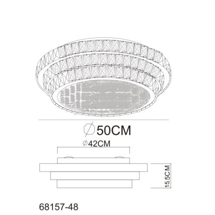 Globo - LED himmennettävä kattovalaisin LED/48W/230V 2700-6000K halkaisija 50 cm valkoinen + kaukosäädin