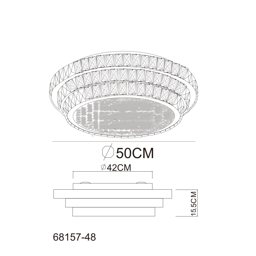 Globo - LED himmennettävä kattovalaisin LED/48W/230V 2700-6000K halkaisija 50 cm valkoinen + kaukosäädin