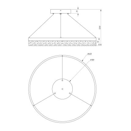 Globo - LED-kattokruunu narussa 1xLED/36W/230V