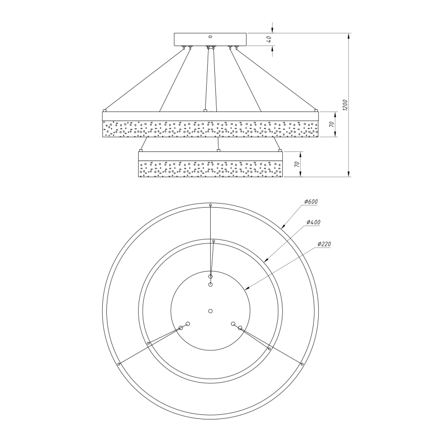 Globo - LED-kattokruunu narussa 1xLED/60W/230V