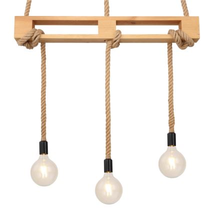 Globo - Kattokruunu johdossa 3xE27/60W/230V mänty