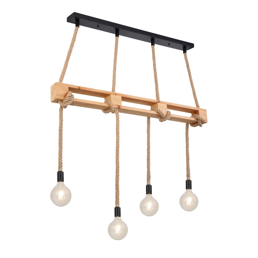 Globo - Kattokruunu johdossa 4xE27/60W/230V mänty