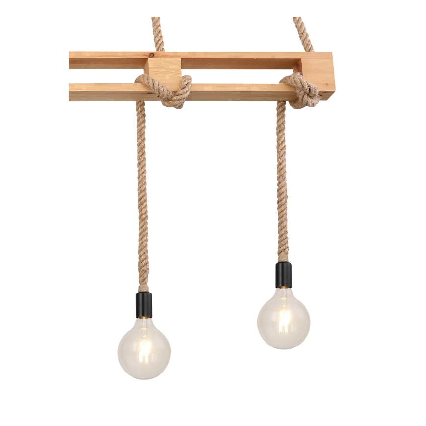 Globo - Kattokruunu johdossa 4xE27/60W/230V mänty