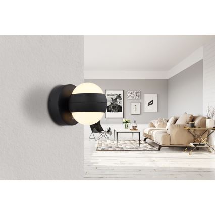 Globo - LED himmennettävä ladattava kosketusseinävalaisin LED/1,4W/5V 1800 mAh musta