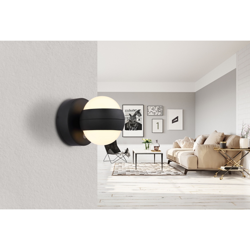 Globo - LED himmennettävä ladattava kosketusseinävalaisin LED/1,4W/5V 1800 mAh musta