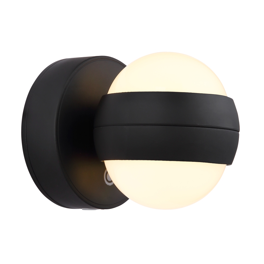 Globo - LED himmennettävä ladattava kosketusseinävalaisin LED/1,4W/5V 1800 mAh musta