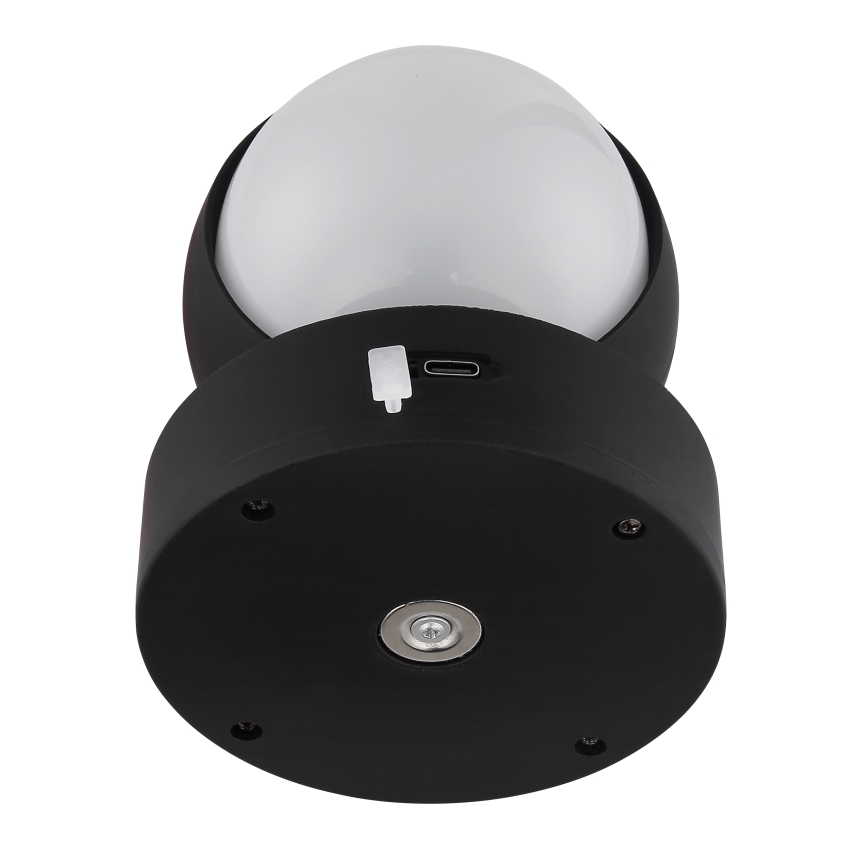Globo - LED himmennettävä ladattava kosketusseinävalaisin LED/1,4W/5V 1800 mAh musta