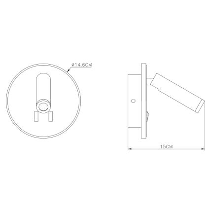 Globo - LED Seinäkohdevalo LED/6W + LED/1W/230V