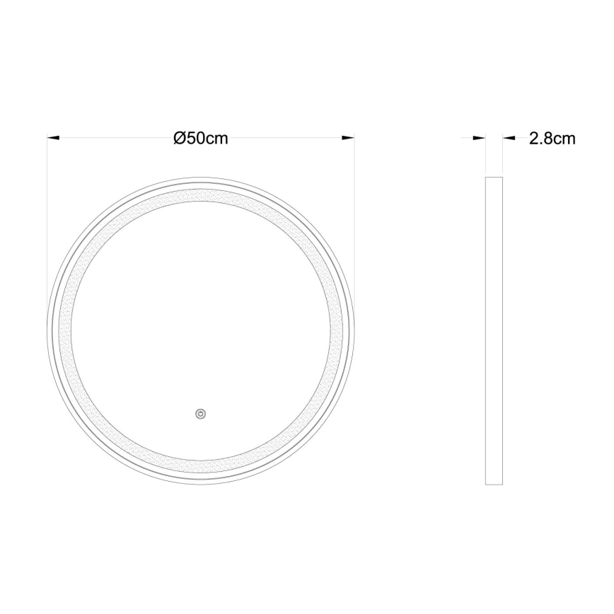 Globo - LED Himmennettävä seinä peili kanssa taustavalo LED/10W/230V 2700/4000/6500K halkaisija 50 cm