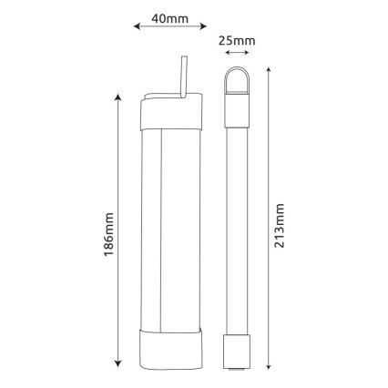 Globo - LED Ladattava under keittiö kaappi kevyt 3in1 LED/2W/5V 3000/4000/7000K 800 mAh