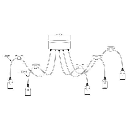 Globo A110-5 - Riipusvalaisimet MARACANA 5xE27 / 60W / 230V