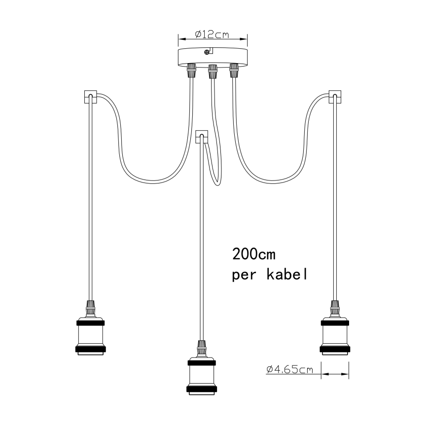 Globo A32-3 - Kattokruunu johdossa OLIVER 3xE27/40W/230V hämähäkki