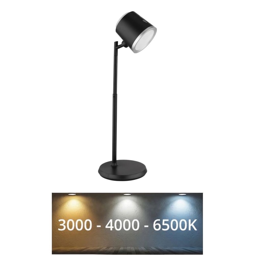 Globo - Himmennettävä LED-kosketuspöytävalaisin 4in1 LED/6W/3,7V 3000K/4000K/6500K 1500 mAh USB musta