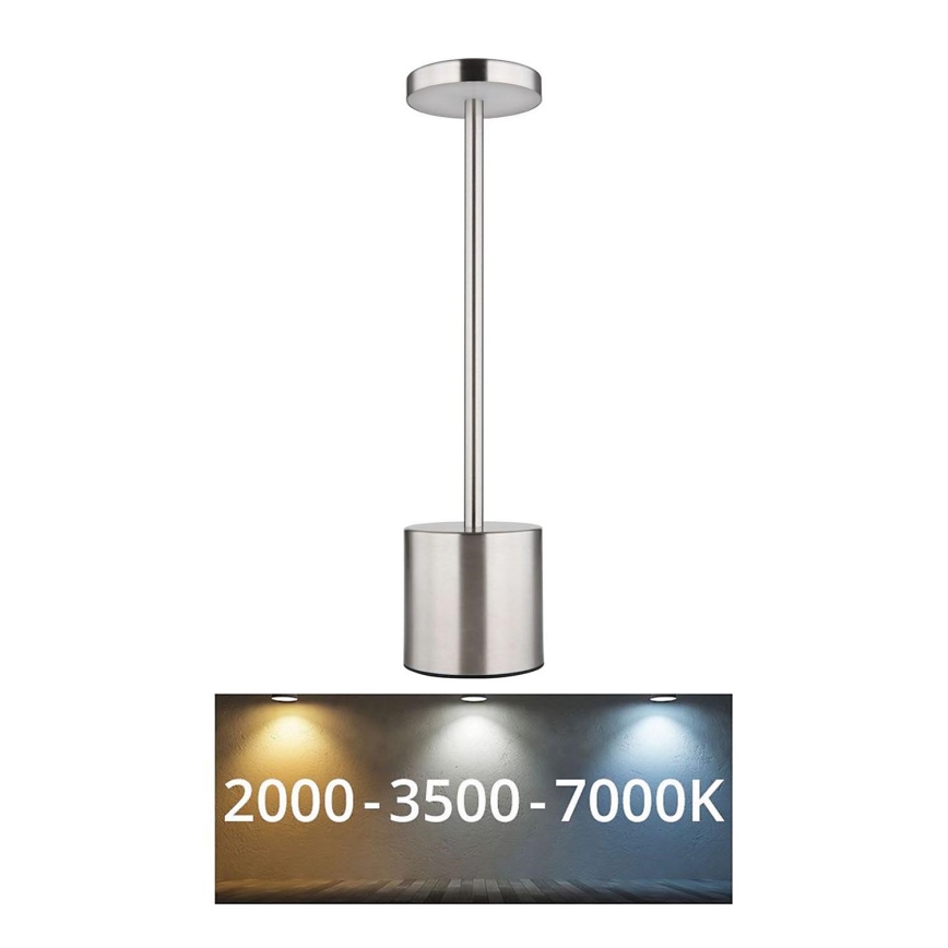 Globo - Himmennettävä LED-kosketuspöytävalaisin LED/1,2W/3,7V 2000K/3500K/7000K 1200 mAh USB mattakromi
