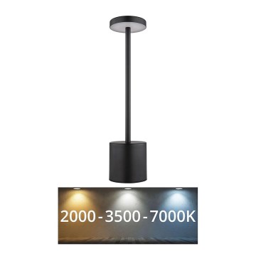 Globo - Himmennettävä LED-kosketuspöytävalaisin LED/1,2W/3,7V 2000K/3500K/7000K 1200 mAh USB musta