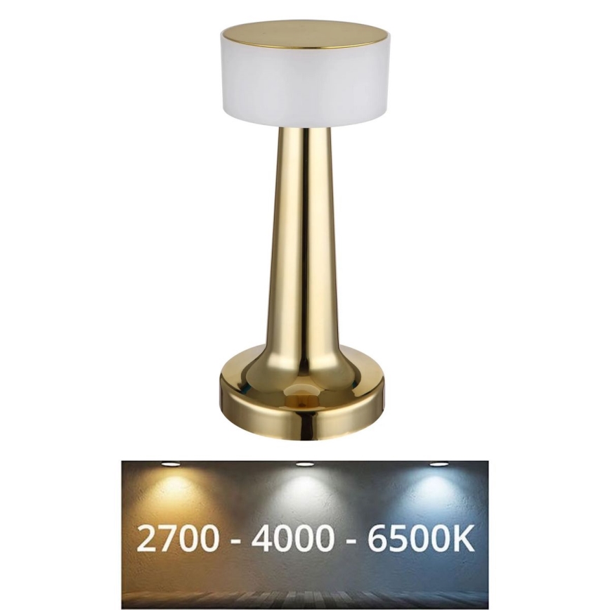Globo - Himmennettävä LED-kosketuspöytävalaisin LED/1W/3,7V 2700K/4000K/6500K 800 mAh USB kulta