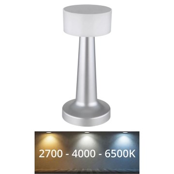 Globo - Himmennettävä LED-kosketuspöytävalaisin LED/1W/3,7V 2700K/4000K/6500K 800 mAh USB mattakromi