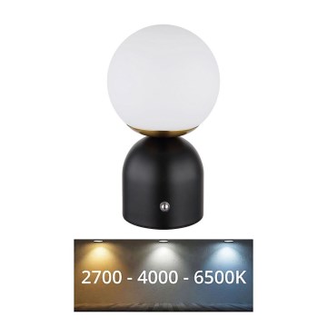 Globo - Himmennettävä LED-kosketuspöytävalaisin LED/2,5W/3,7V 2700/4000/65000K 1800 mAh USB musta
