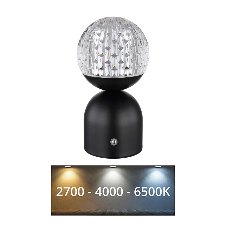 Globo - Himmennettävä LED-kosketuspöytävalaisin LED/2,5W/3,7V 2700/4000/6500K 1800 mAh USB musta