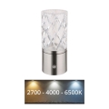 Globo - Himmennettävä LED-kosketuspöytävalaisin LED/2,5W/3,7V 2700K/4000K/6500K 1800 mAh USB mattakromi